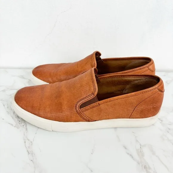 Frye Men’s Brett Perf Leather Slip On Loafers Sz 10.5