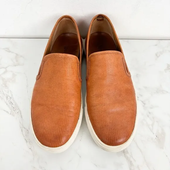 Frye Men’s Brett Perf Leather Slip On Loafers Sz 10.5