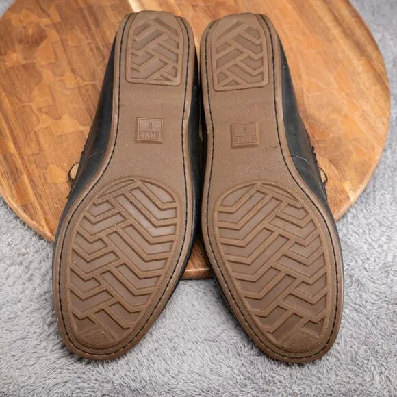 Frye Mens Lewis Venetian Loafers Moc Toe Black Leather Slip On Shoes Size 11.5D