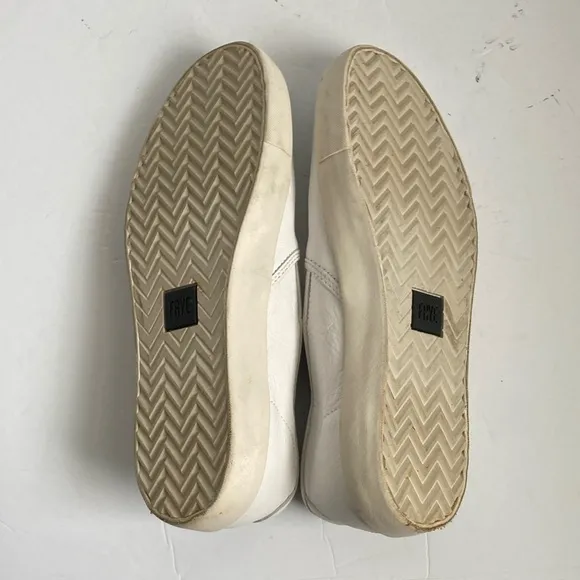 Frye Men’s White Leather Slip-On Loafers Size 10