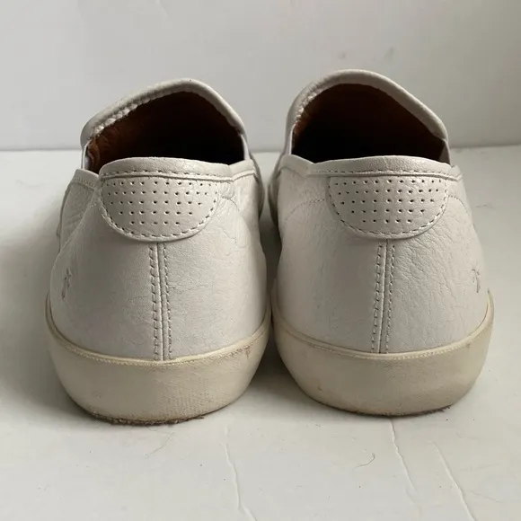 Frye Men’s White Leather Slip-On Loafers Size 10
