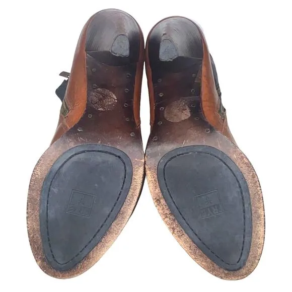 Frye Mikaela Women's Stretch Two Tone Black Brown Ankle Boots Size US 7
