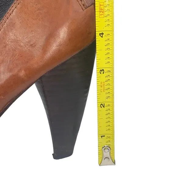 Frye Mikaela Women's Stretch Two Tone Black Brown Ankle Boots Size US 7