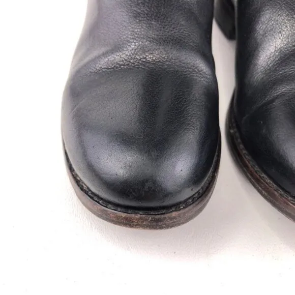 Frye Molly Gore Black Leather Tall Riding Boots 6B