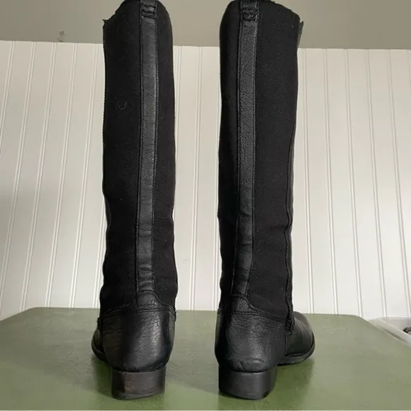 Frye MOLLY GORE Riding Boots in Black Buffalo Leather *Mexico*