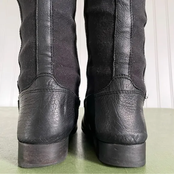 Frye MOLLY GORE Riding Boots in Black Buffalo Leather *Mexico*