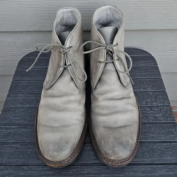 Frye Murray Chukka Boots Taupe Gray Green  Lace Up Short Boots Casual Men's 10