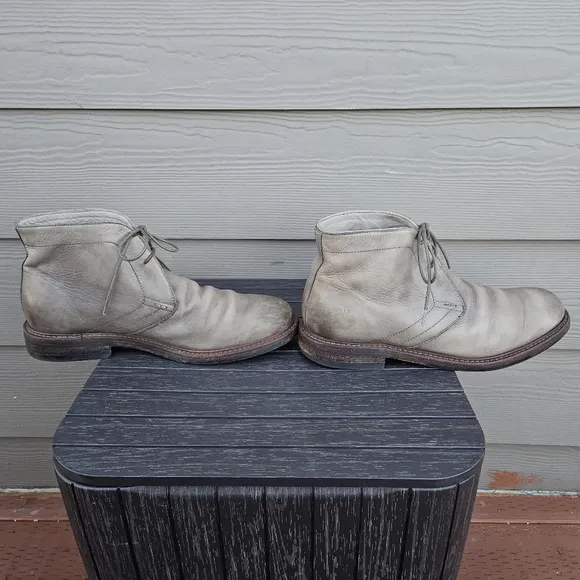 Frye Murray Chukka Boots Taupe Gray Green  Lace Up Short Boots Casual Men's 10