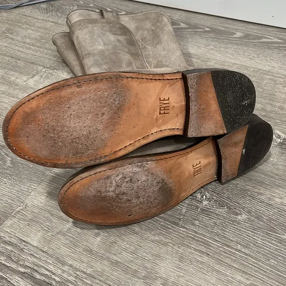 Frye Paige grey riding boots, size 7B