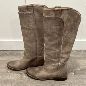 Frye Paige grey riding boots, size 7B