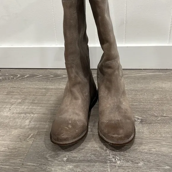 Frye Paige grey riding boots, size 7B