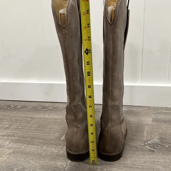 Frye Paige grey riding boots, size 7B