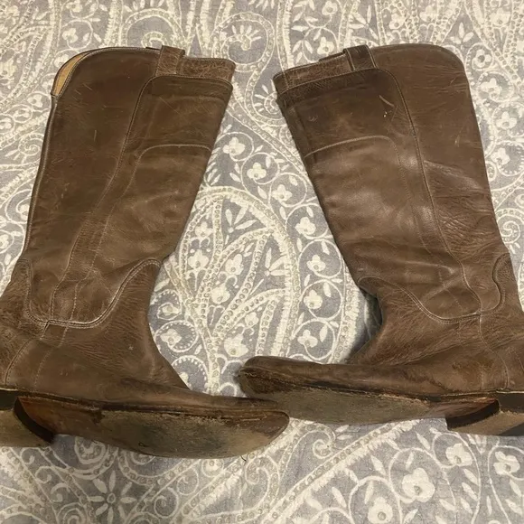 FRYE Paige Tall Riding Boots Burnished Gray 6.5