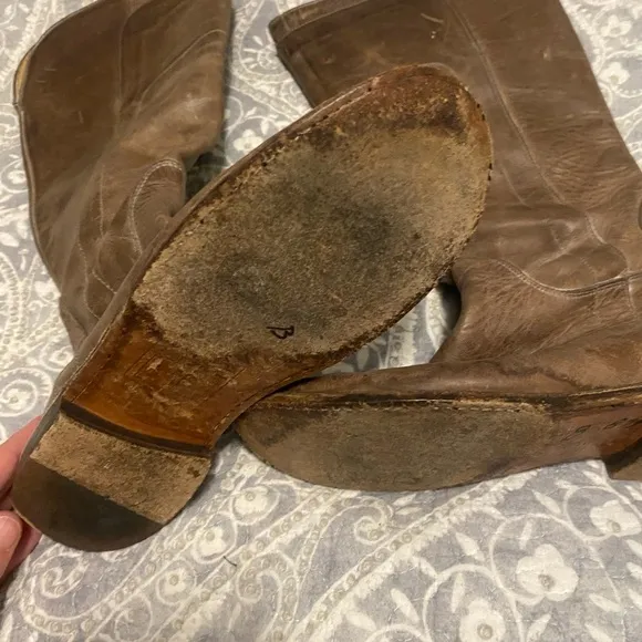 FRYE Paige Tall Riding Boots Burnished Gray 6.5