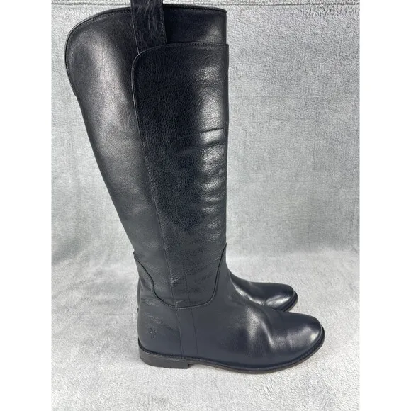 Frye Paige Tall Riding Boots Women's Size 9.5 B 16&quot; Premium Black Leather