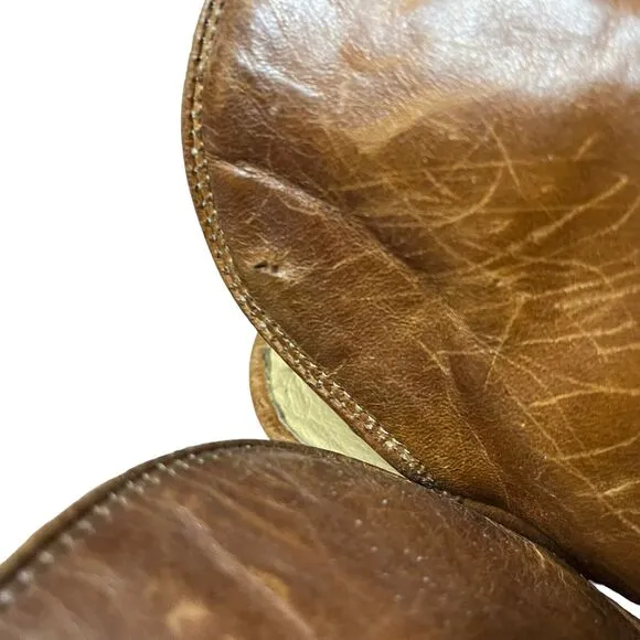 Frye Paige Women's Tall Cognac Leather Riding Boot w Layered Shaft Size 7.5 B