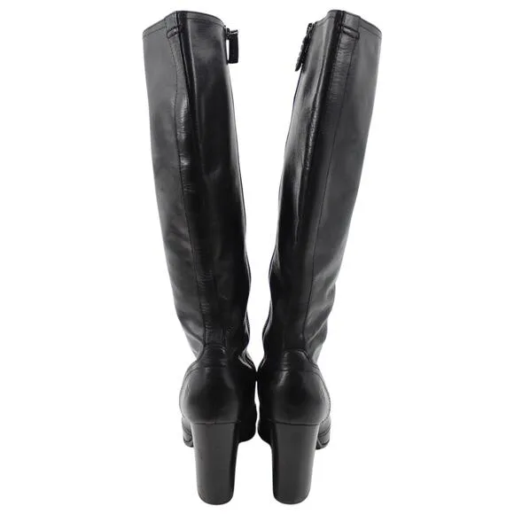 Frye Parker Tall Lace Up Boots Black Victorian Goth Riding Side Zip 3478652 10M