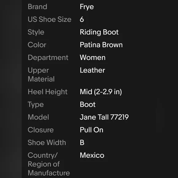 Frye Patina Brown Leather Riding Boots Frye Jane Tall Pull On 6 Mexico