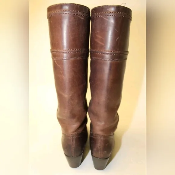 Frye Patina Brown Leather Riding Boots Frye Jane Tall Pull On 6 Mexico