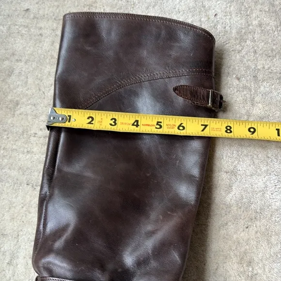 Frye Philip Tall Brown Buckle Riding Boots sz 7.5