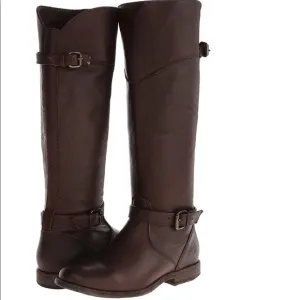 Frye Philip Tall Brown Buckle Riding Boots sz 7.5