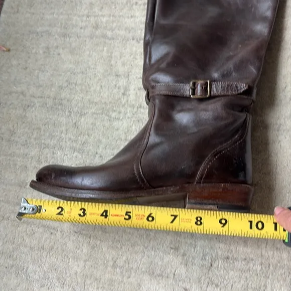 Frye Philip Tall Brown Buckle Riding Boots sz 7.5