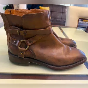 Frye Phipil Harness Boots Men Size 9 D Leather Casual Rider Motorcycle Biker Zip
