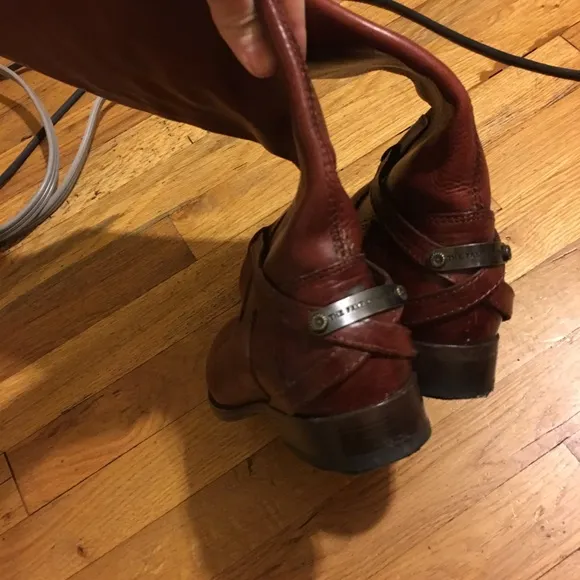 FRYE Riding Boots Leather Burgundy