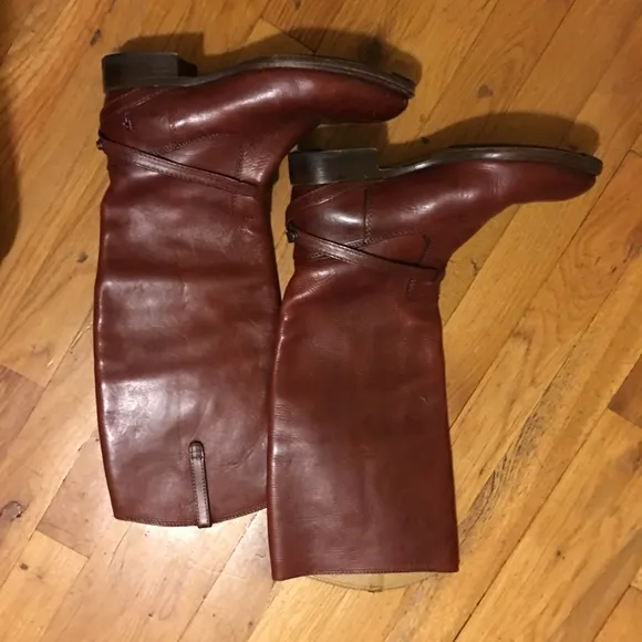 FRYE Riding Boots Leather Burgundy