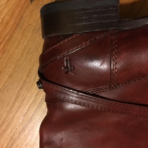 FRYE Riding Boots Leather Burgundy