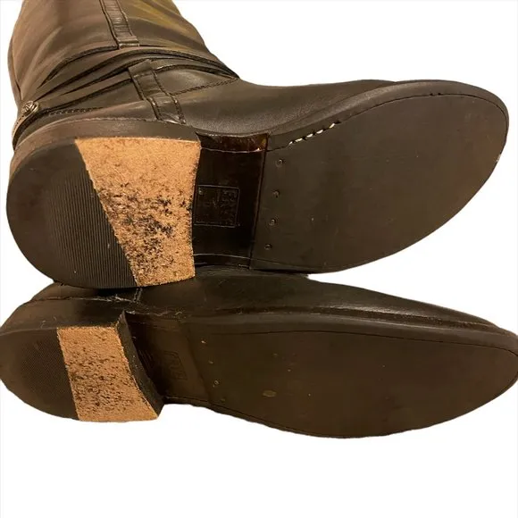 FRYE Shirley Plate Leather Riding Boots