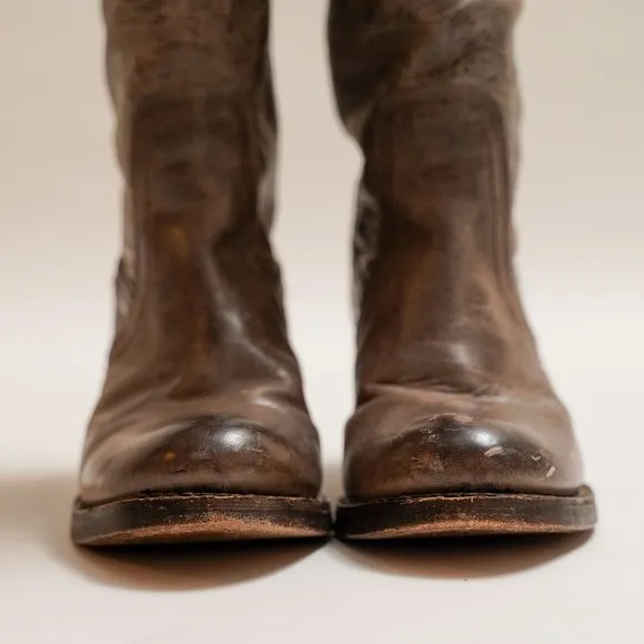 Frye Tall Jane Cuff Leather Riding Motorcycle Boots