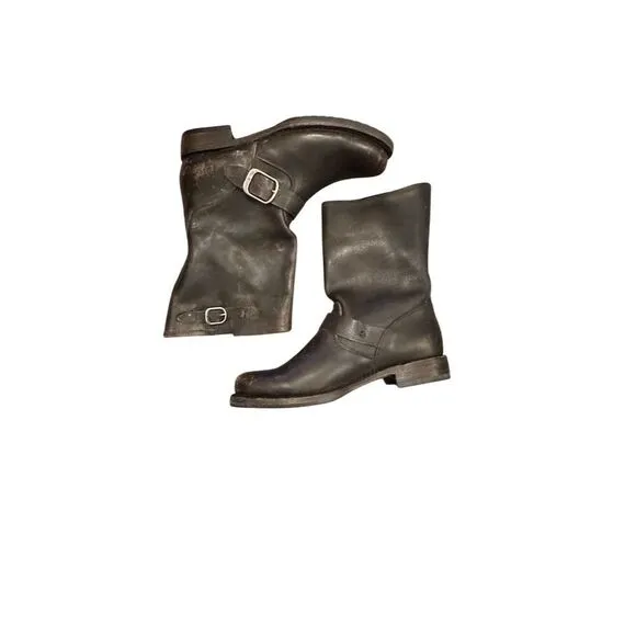 Frye Veronica Short Women's Black Leather Bootie Size 9M