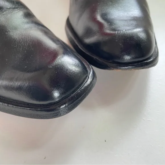 Frye Vintage Romy Harness O-ring Black Leather Ankle Boots Western Boho 7.5