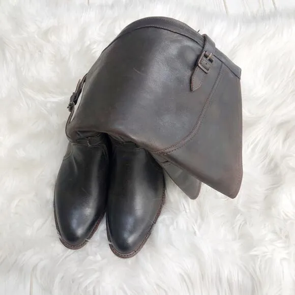 Frye Womens Leather Dorado Tall Leather Solid Brown Riding Boots Size 6 NEW