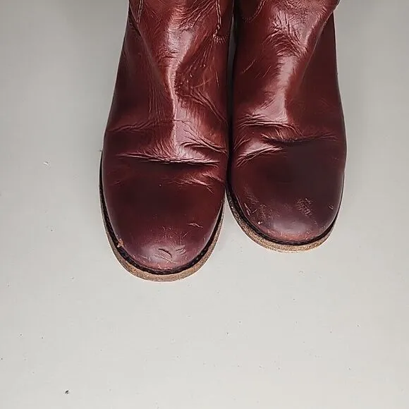 Frye Womens Melissa Button Cognac Leather Knee-High Riding Boots #77167 Size 7