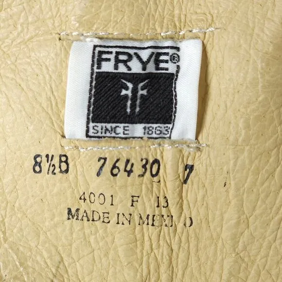 FRYE Women's Melissa Back Zip US 8,5B Black Leather Button Tall Riding Boots