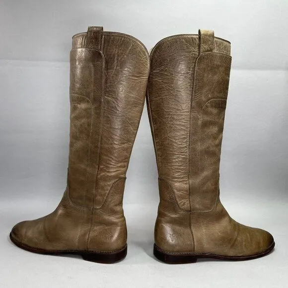 Frye Women's Size 9.5 Paige Tall Distressed Leather Riding Boots