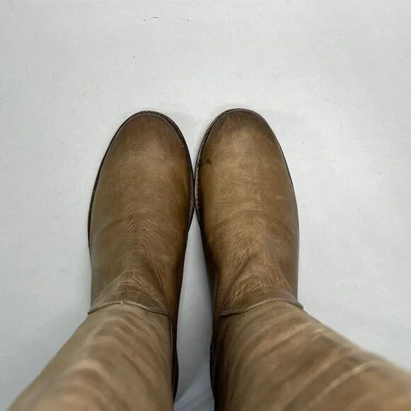 Frye Women's Size 9.5 Paige Tall Distressed Leather Riding Boots