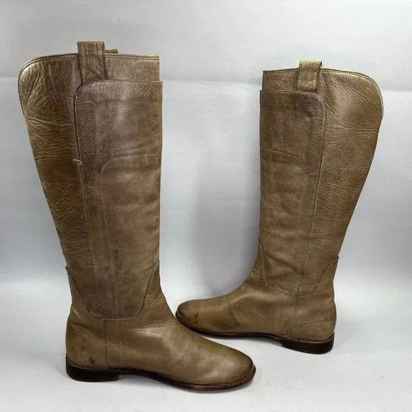 Frye Women's Size 9.5 Paige Tall Distressed Leather Riding Boots