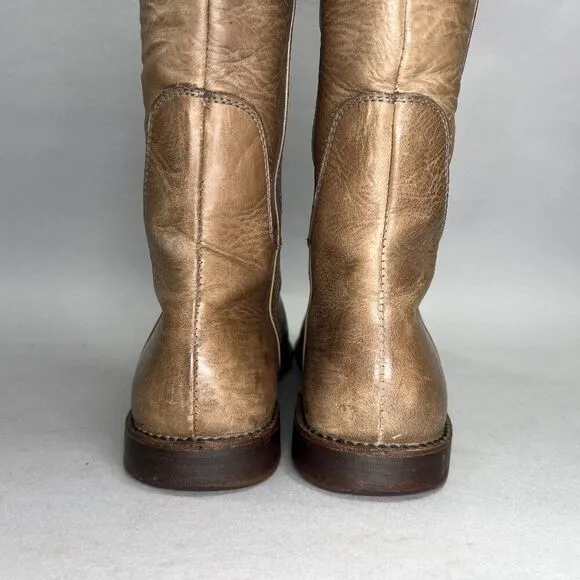 Frye Women's Size 9.5 Paige Tall Distressed Leather Riding Boots