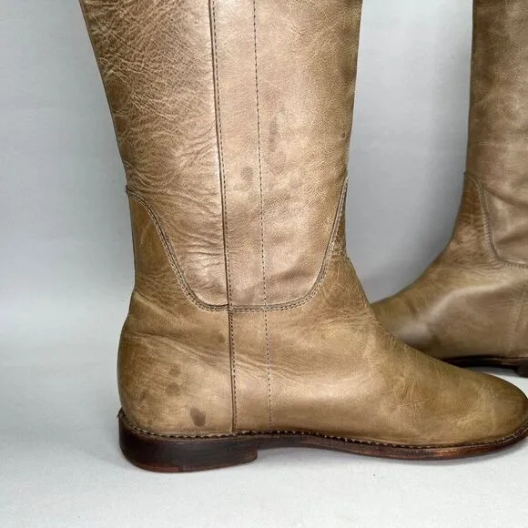 Frye Women's Size 9.5 Paige Tall Distressed Leather Riding Boots