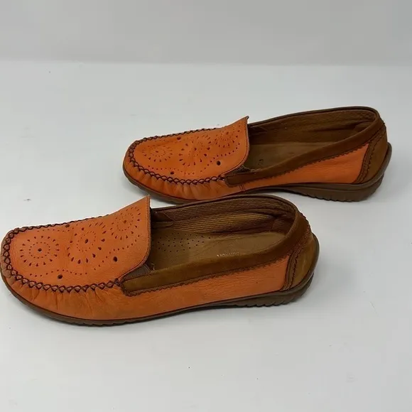 Gabor Orange Slip On Loafers Size UK 4.5 = US 7