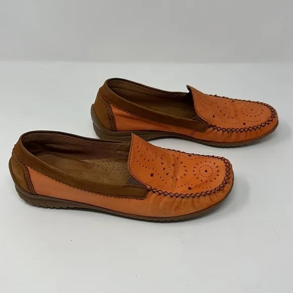 Gabor Orange Slip On Loafers Size UK 4.5 = US 7