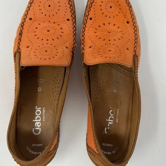 Gabor Orange Slip On Loafers Size UK 4.5 = US 7