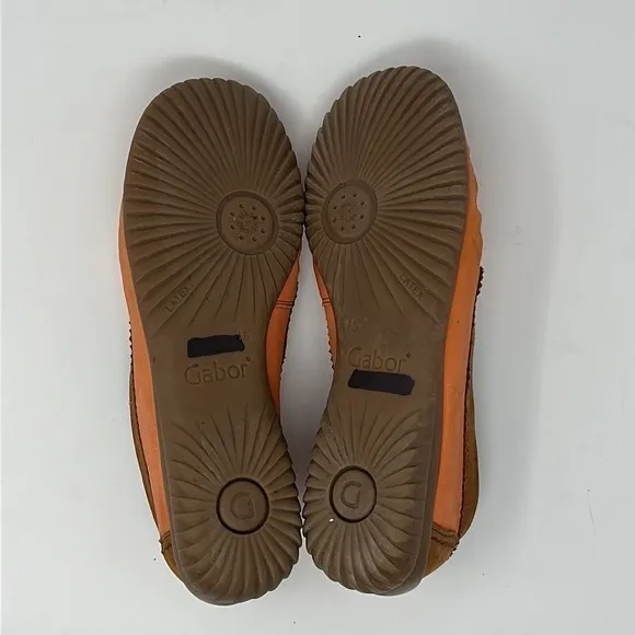 Gabor Orange Slip On Loafers Size UK 4.5 = US 7