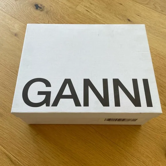 Ganni Cream Sandals with Metallic Embellishments