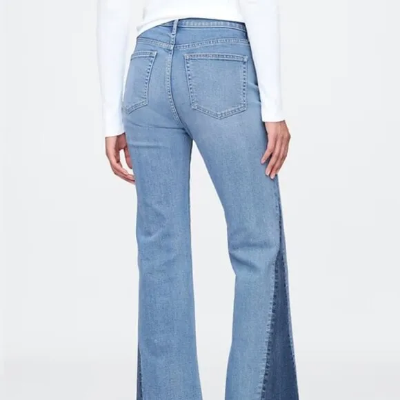 GAP High Rise Patched '70s Flare Jeans