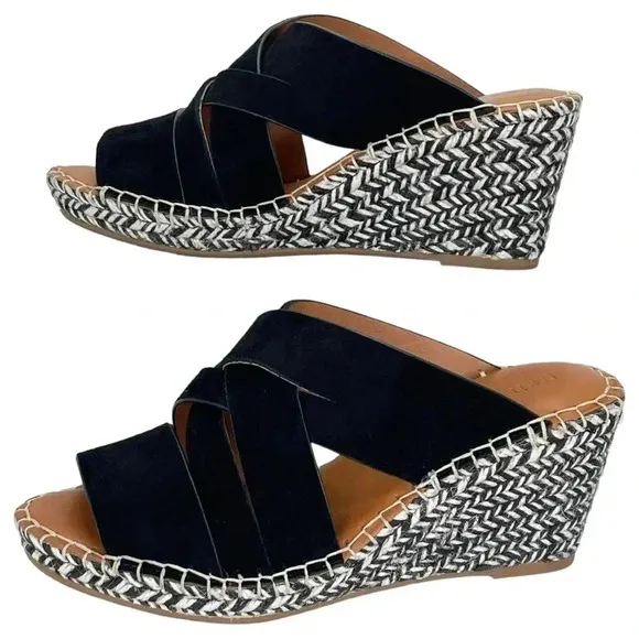 Gentle Souls Charli Strappy Leather Womens Wedge Sandals Size 7.5M NWOB