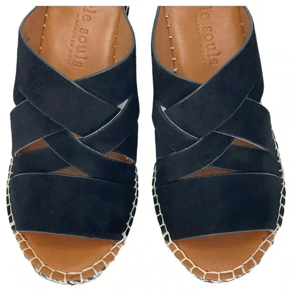 Gentle Souls Charli Strappy Leather Womens Wedge Sandals Size 7.5M NWOB